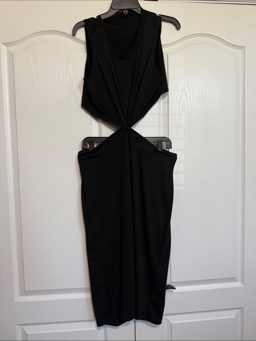 Black Twist-Cutout Midi Dress - Sleek Women's  Dress